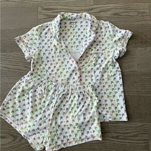 Roller Rabbit Stoney Clover Short Sleeve Polo Pajamas Size Small